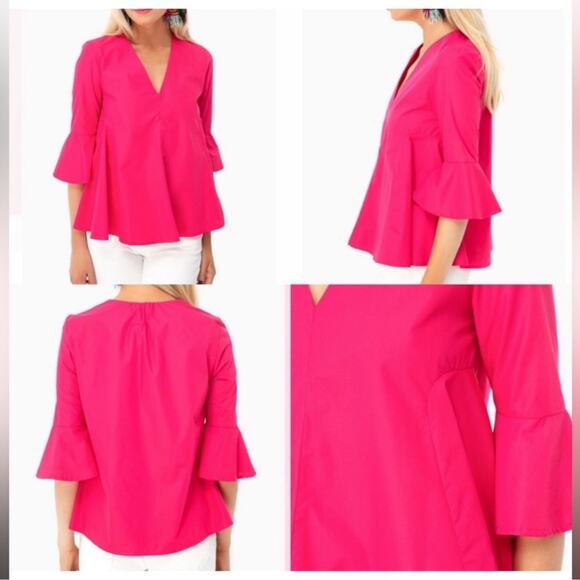Pomander Place Pink Poplin Addie Blouse - Picture 8 of 9